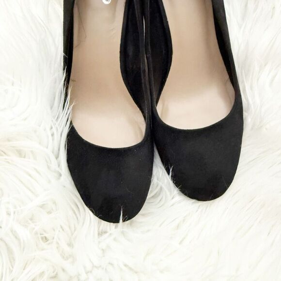 MIX NO. 6 | Black Ommi 3.5" Block Heel Heels Pump Pumps Microsuede | Size 9 - Picture 3 of 11